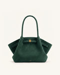 Hana Medium Faux Suede Tote Bag - Forest Green