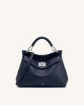 Lucia Classic Top Handle Bag - Navy Blue