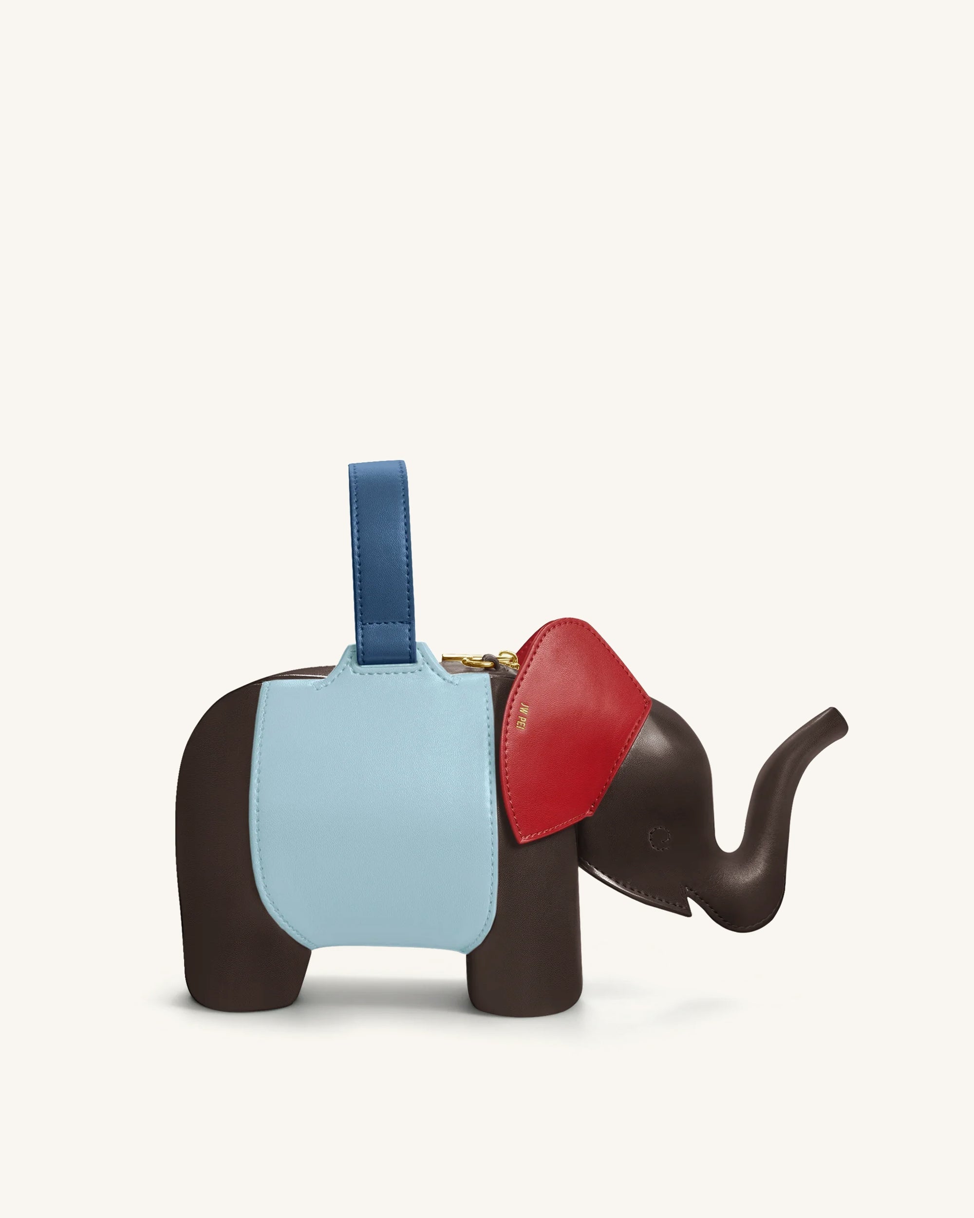 Claire Elephant Shaped Handbag - Dark Brown/Blue