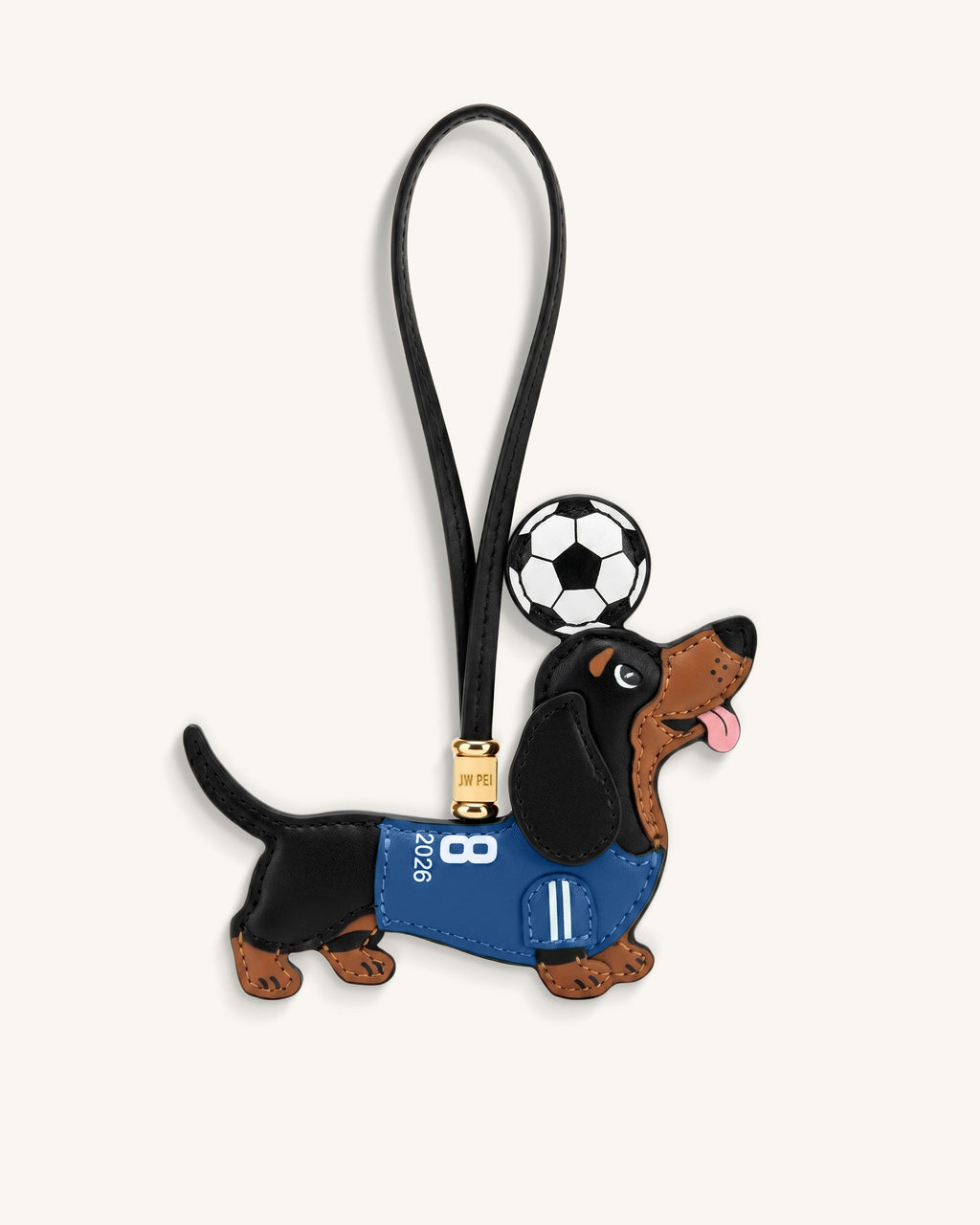 World Cup Dachshund Soccer Jersey Bag Charm - Blue