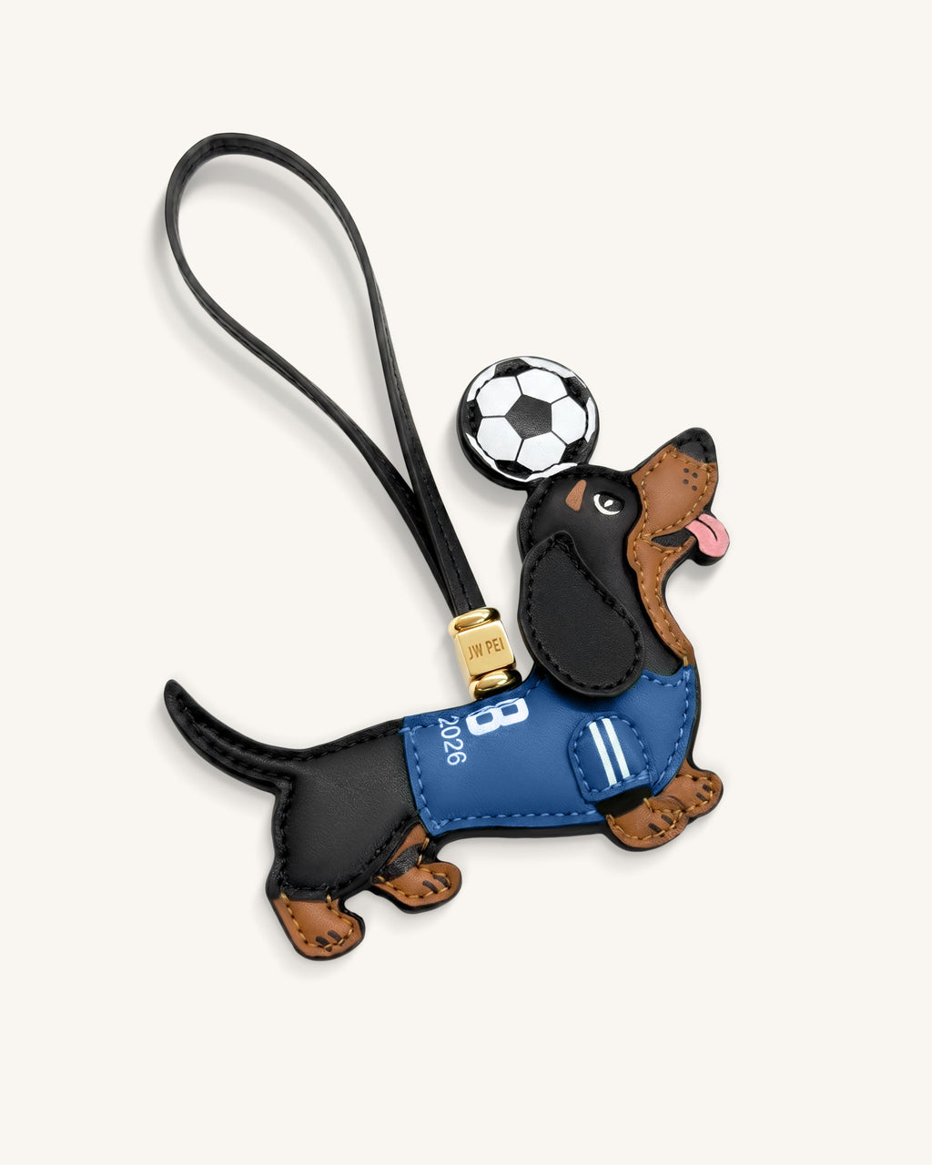 World Cup Dachshund Soccer Jersey Bag Charm - Blue