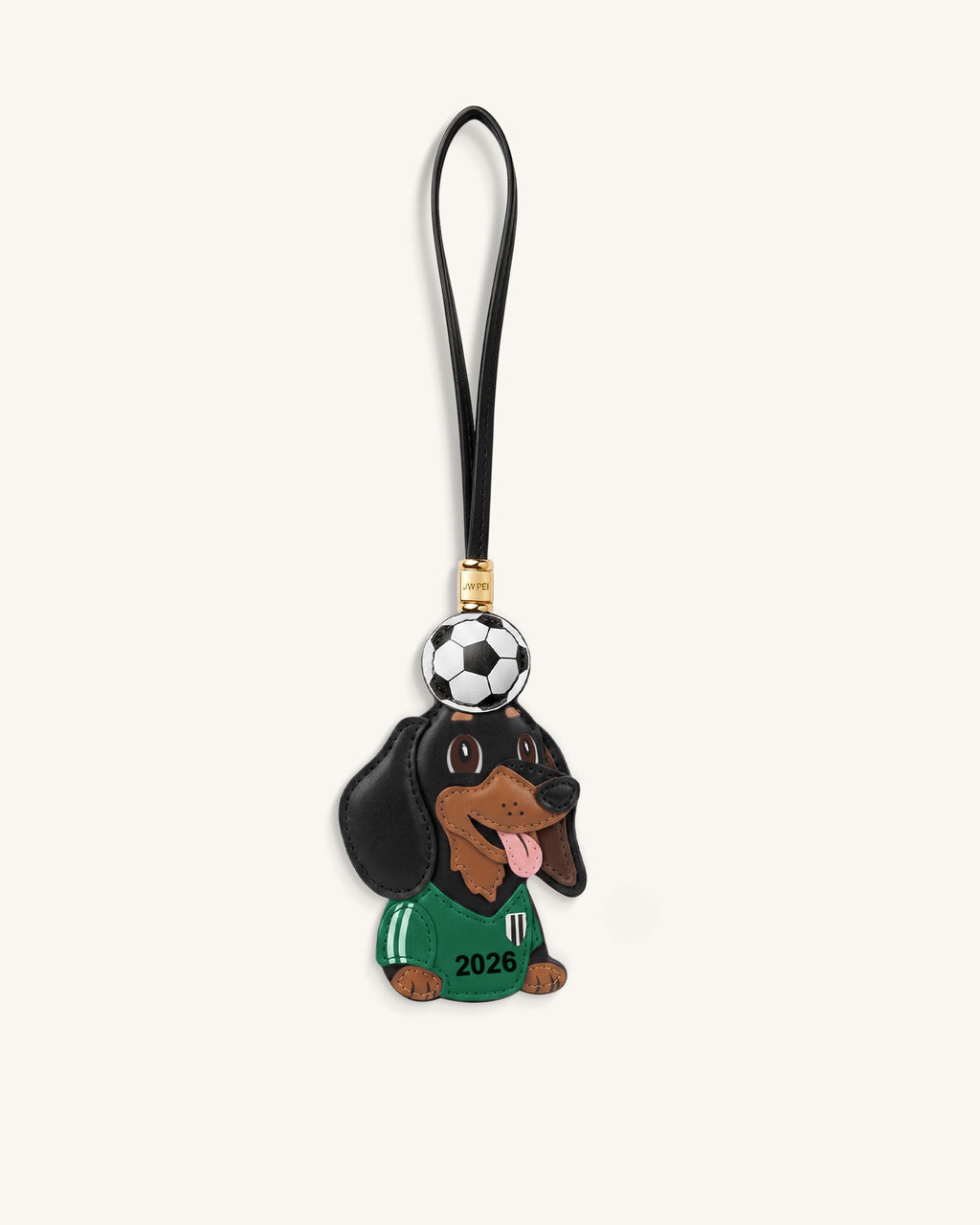 World Cup Dachshund Soccer Ball Bag Charm - Green