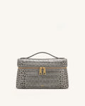 Thea Top Handle Bag - Grey Croc
