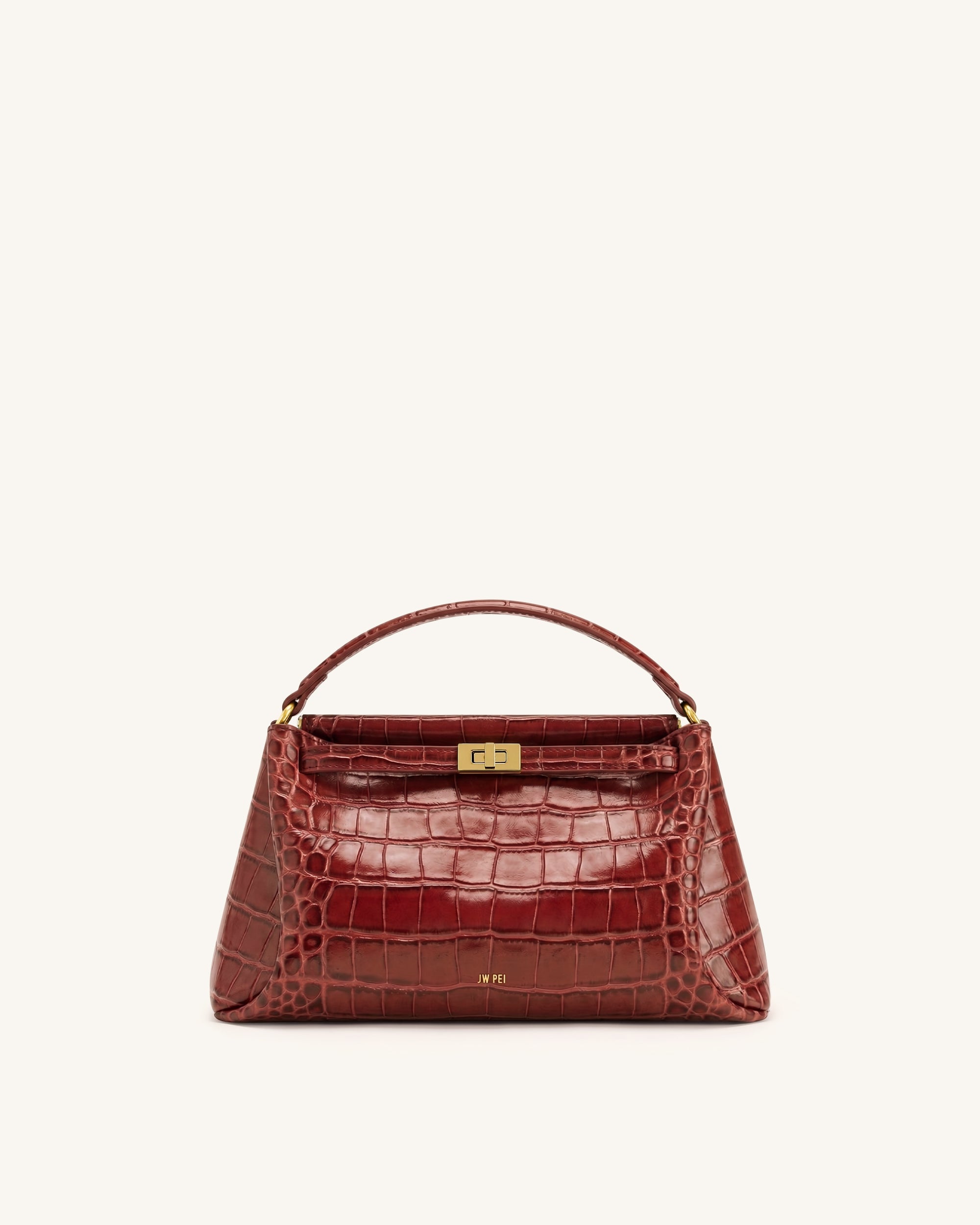 Carmen Top Handle Bag - Dark Burgundy Croc