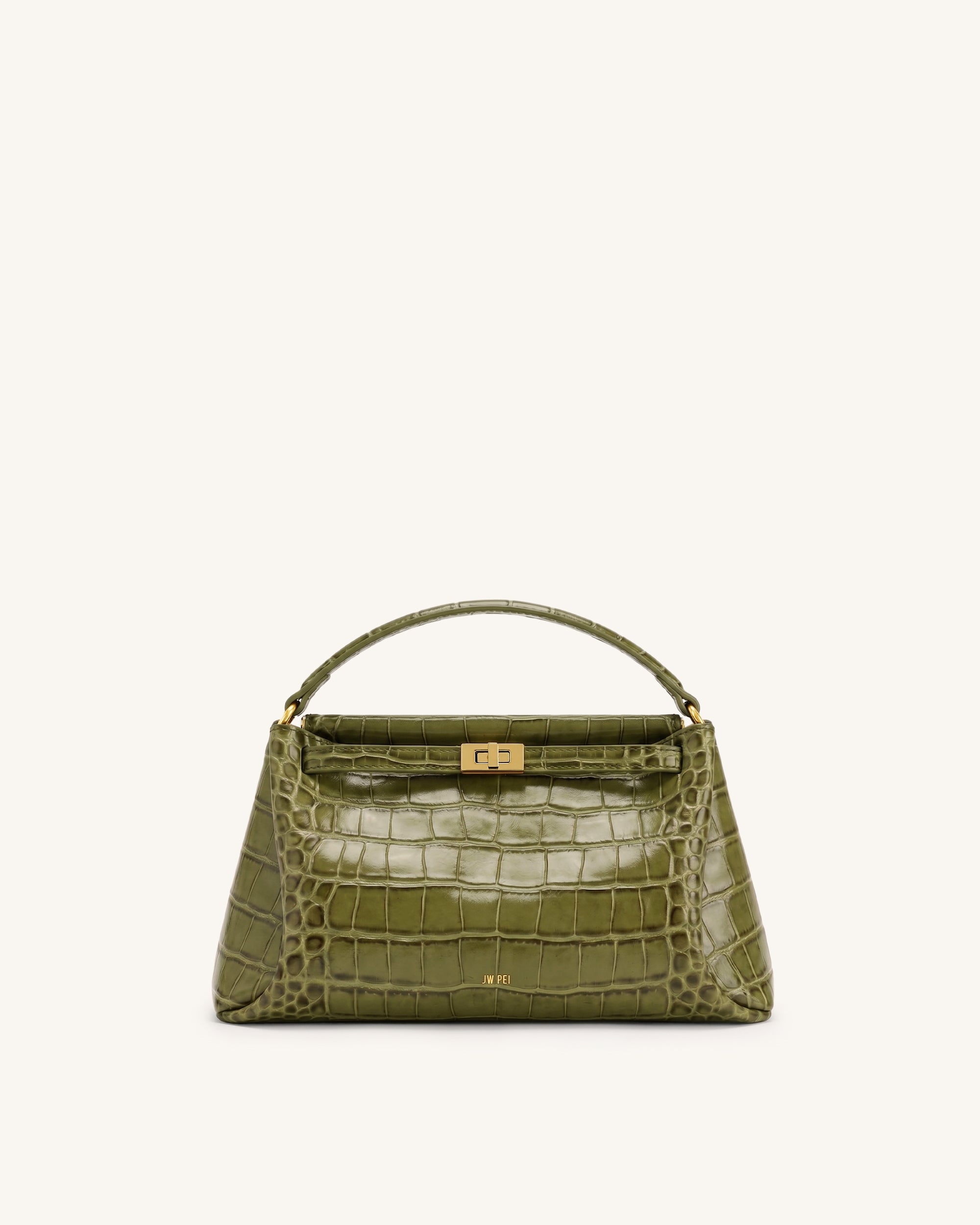 Carmen Top Handle Bag - Green Croc