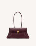 Selene Lock Flap Shoulder Bag - Burgundy