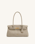 Yara Faux Suede Shoulder Bag - Dark Gray
