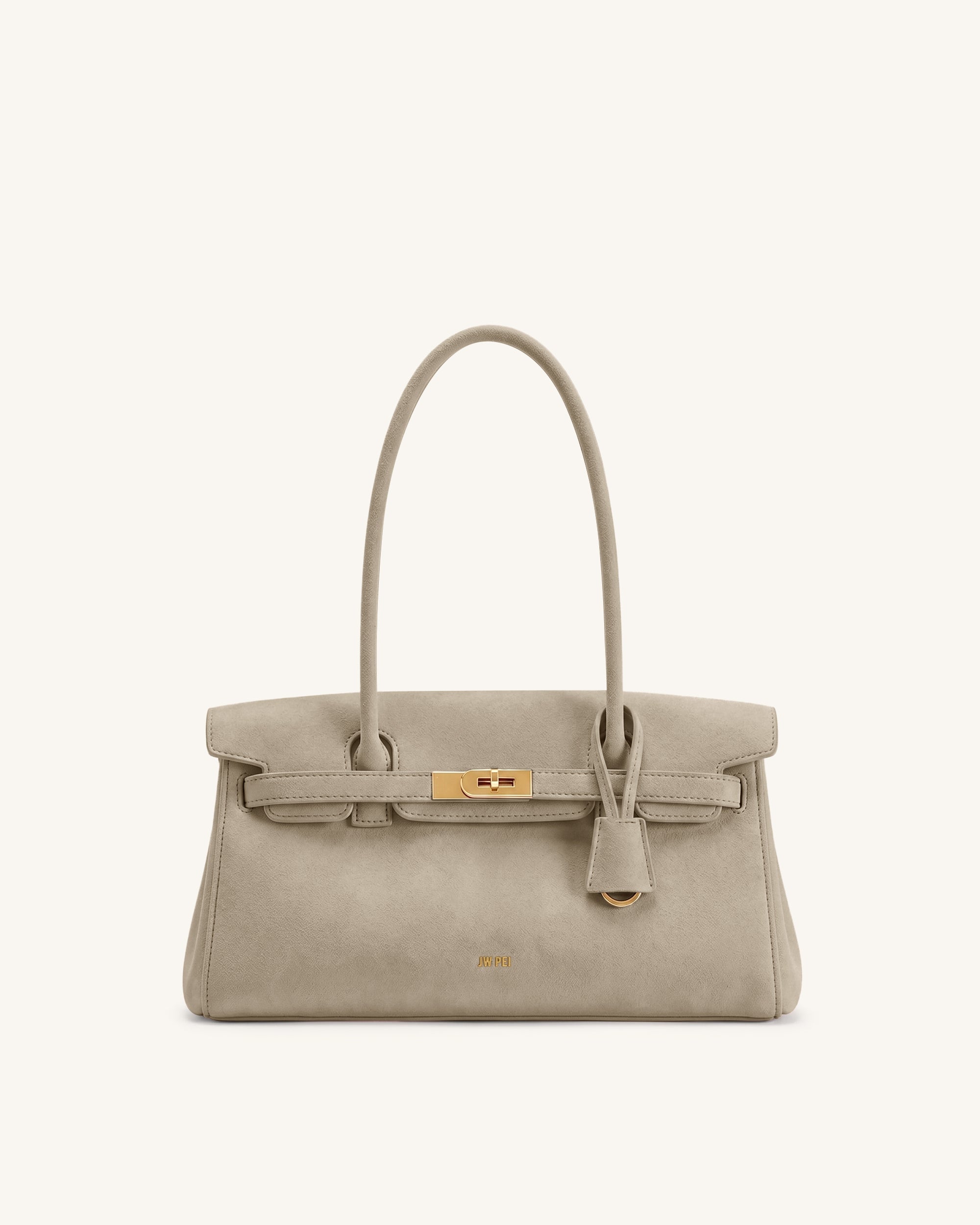 Yara Faux Suede Shoulder Bag - Dark Gray