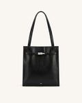 Noelle Belted Tote Bag - Black
