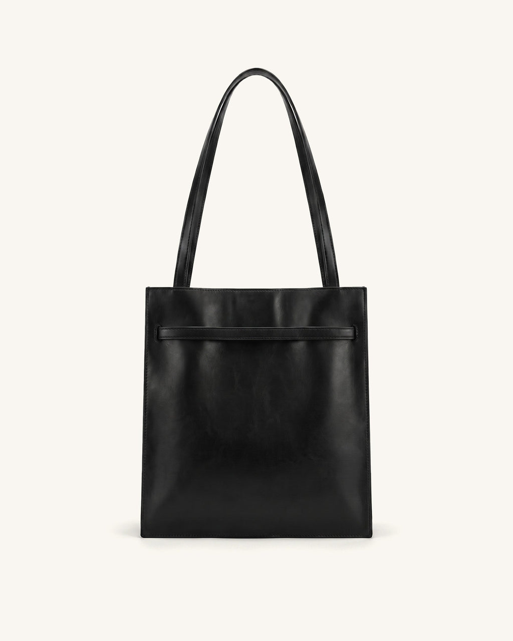 Noelle Belted Tote Bag - Black