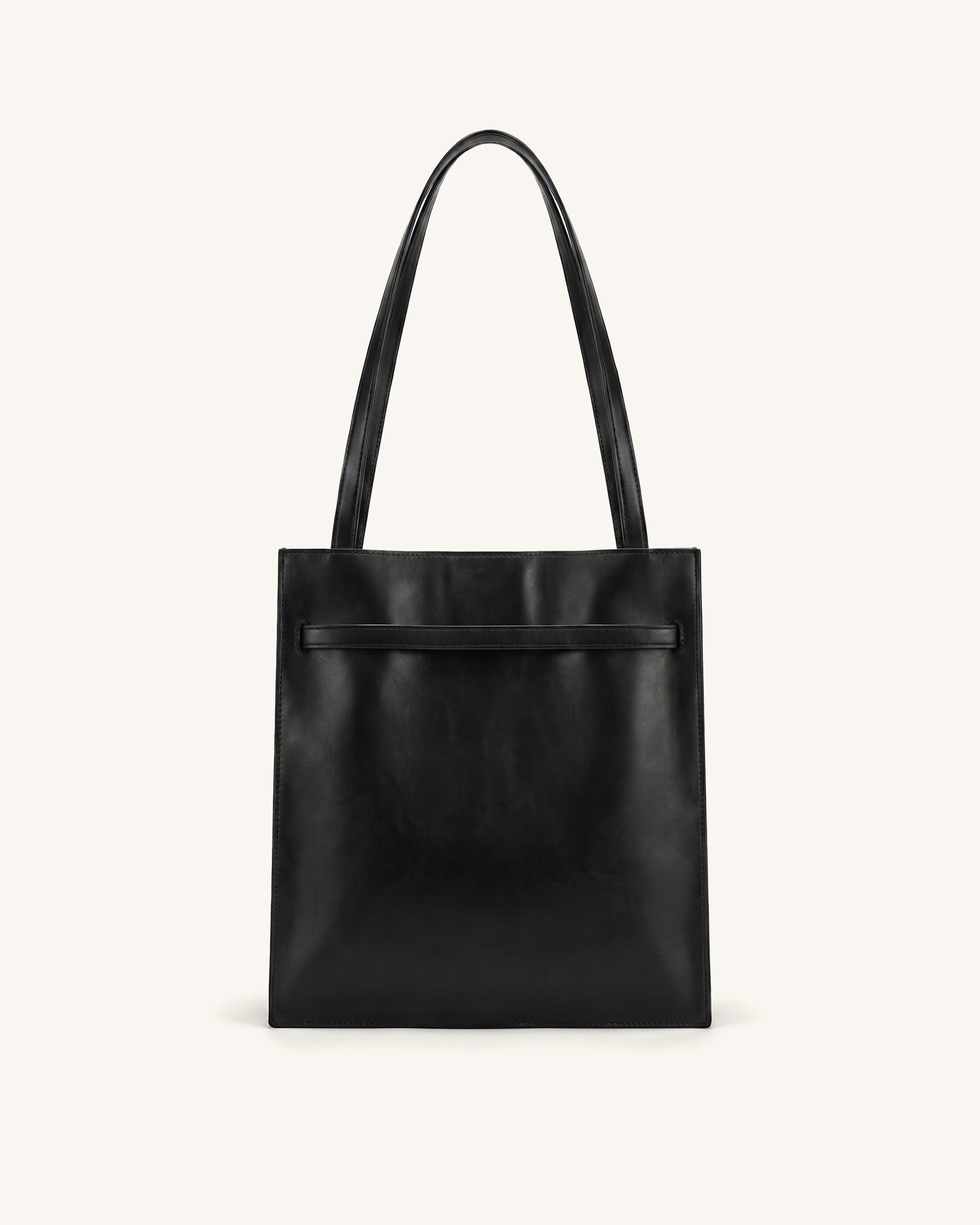 Noelle Belted Tote Bag - Black