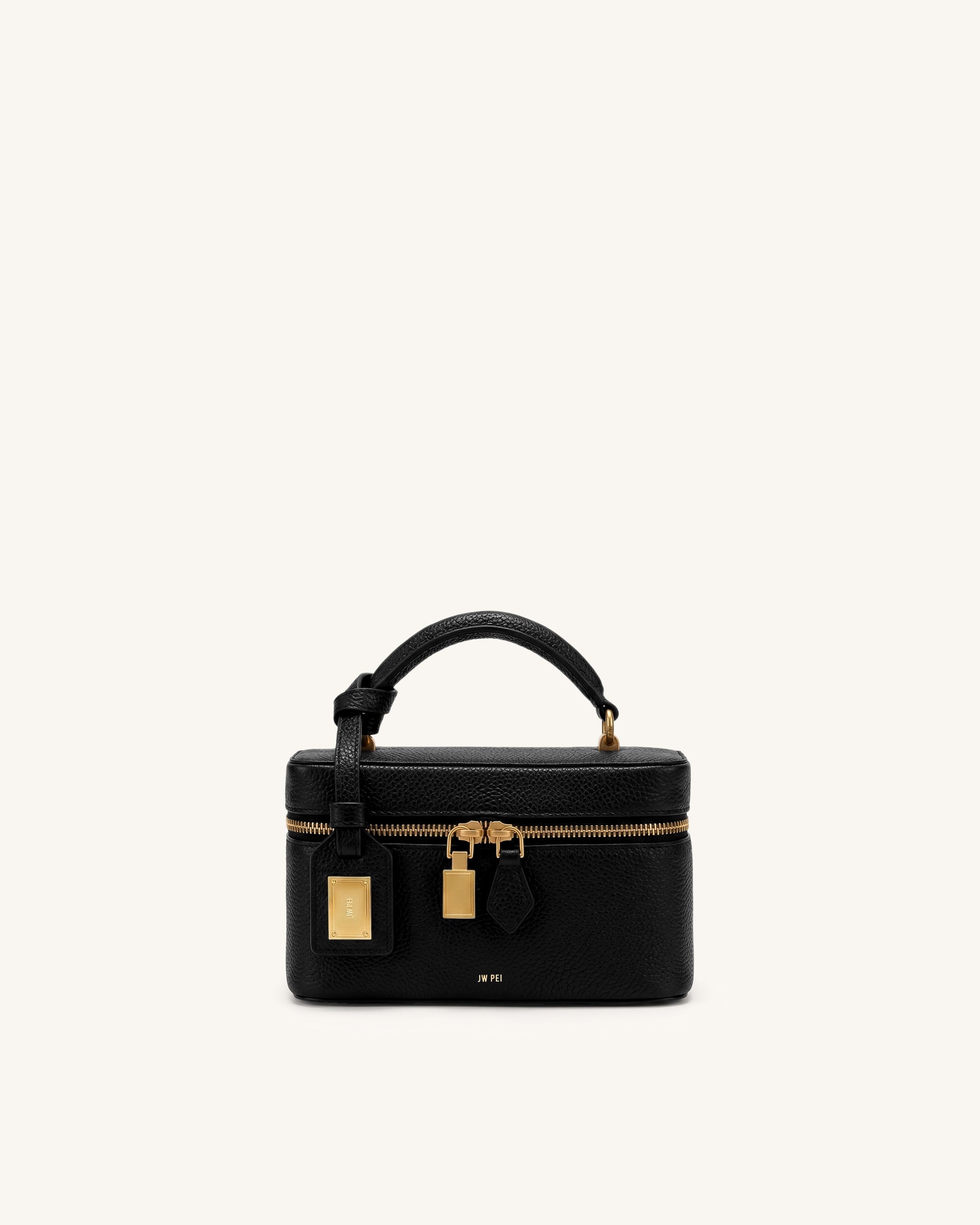 Cleo Box Shape Top Handle Bag - Ink Black