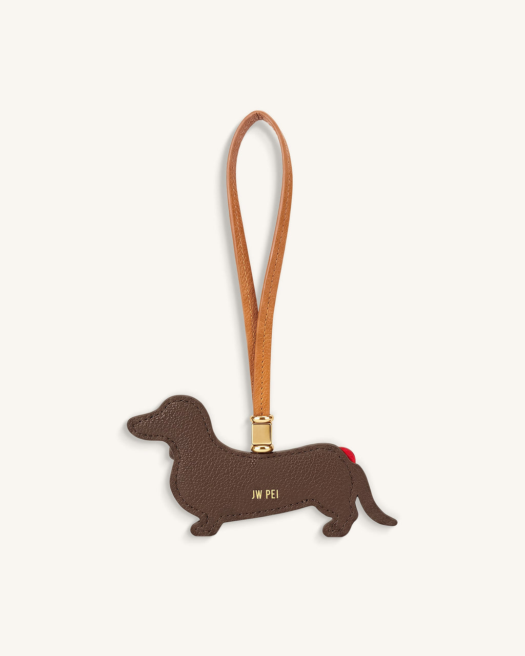 Hot Dog Dachshund Bag Charm - Brown Multi