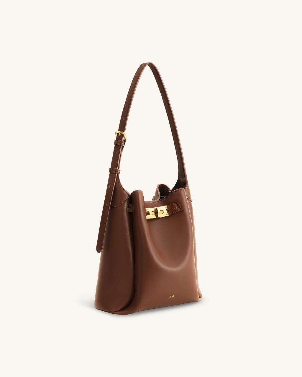 Charlene Double Buckle Hobo Bag - Brown