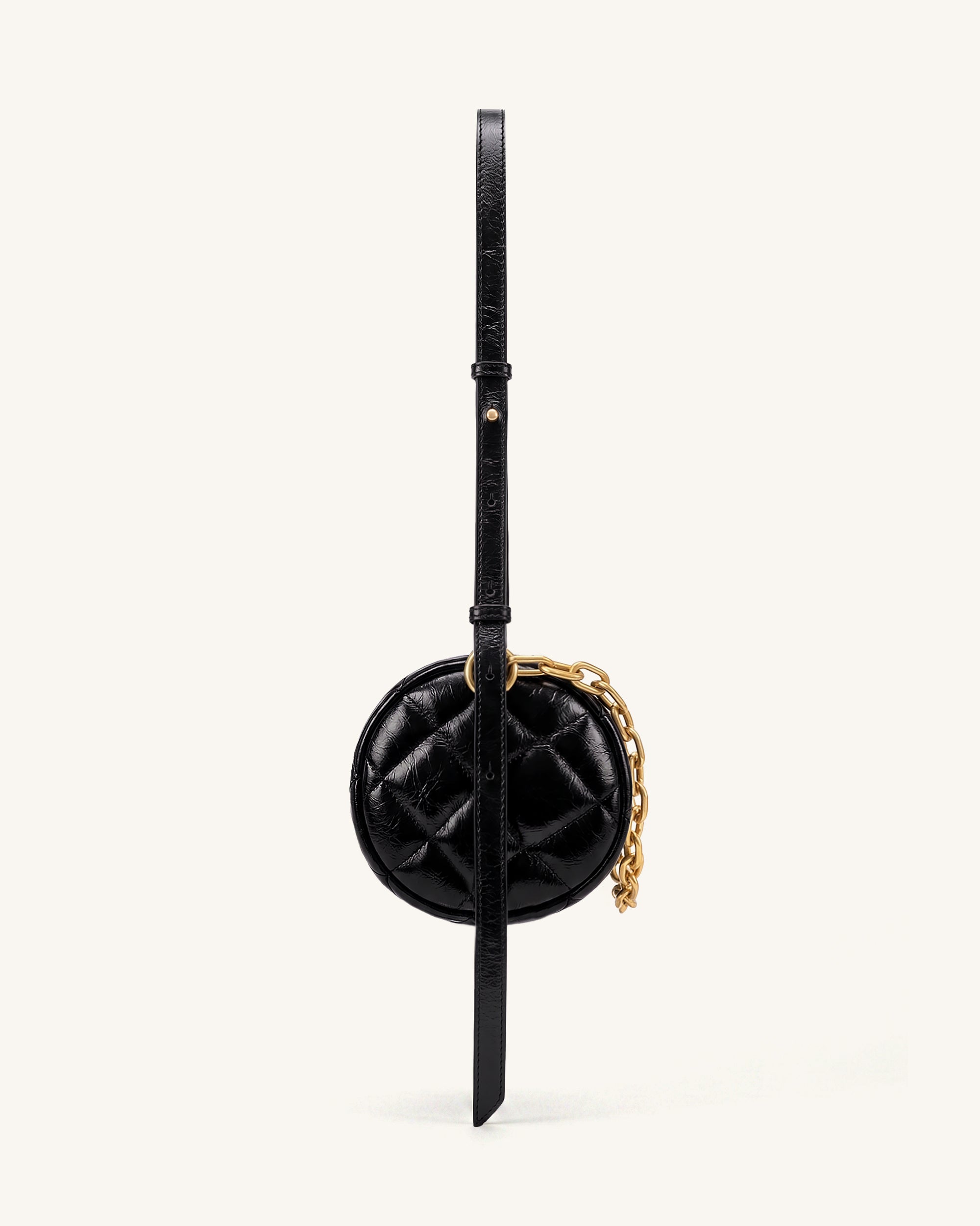 Dachshund Quilted Chain Shoulder Bag - Black