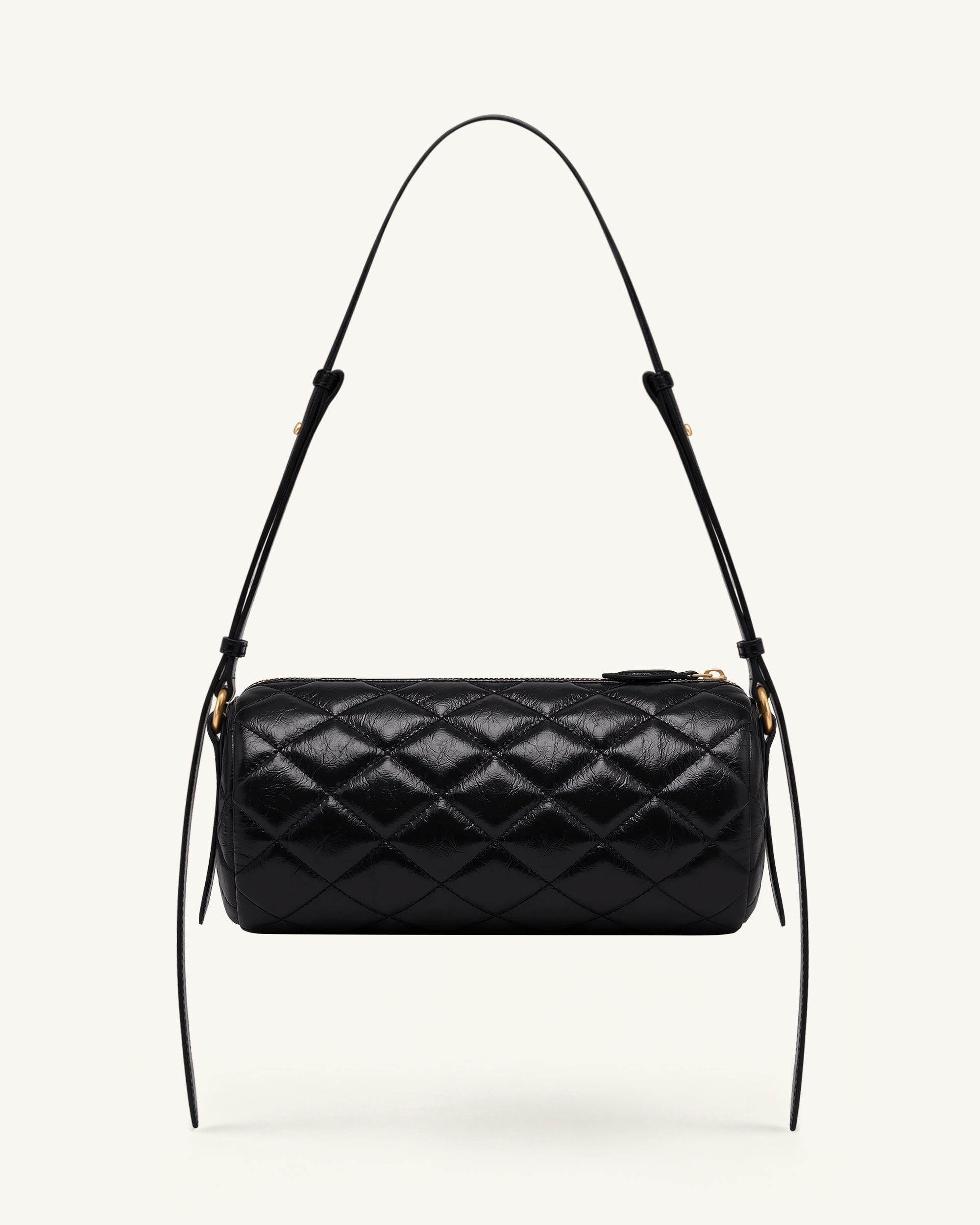 Dachshund Quilted Chain Shoulder Bag - Black