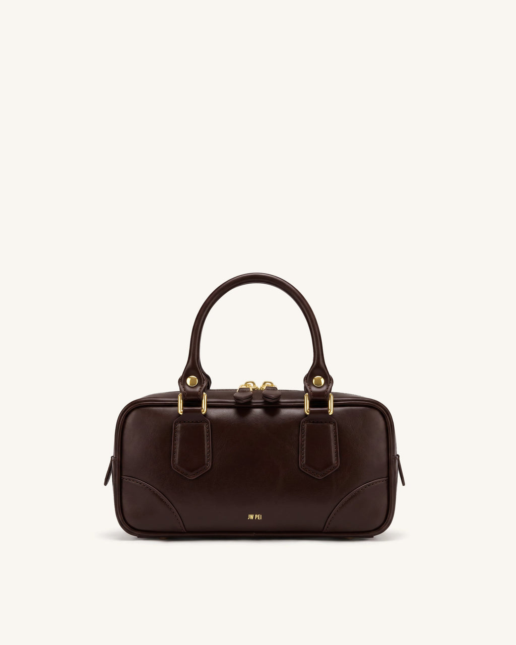 Odette Boston Top Handle Bag - Dark Brown