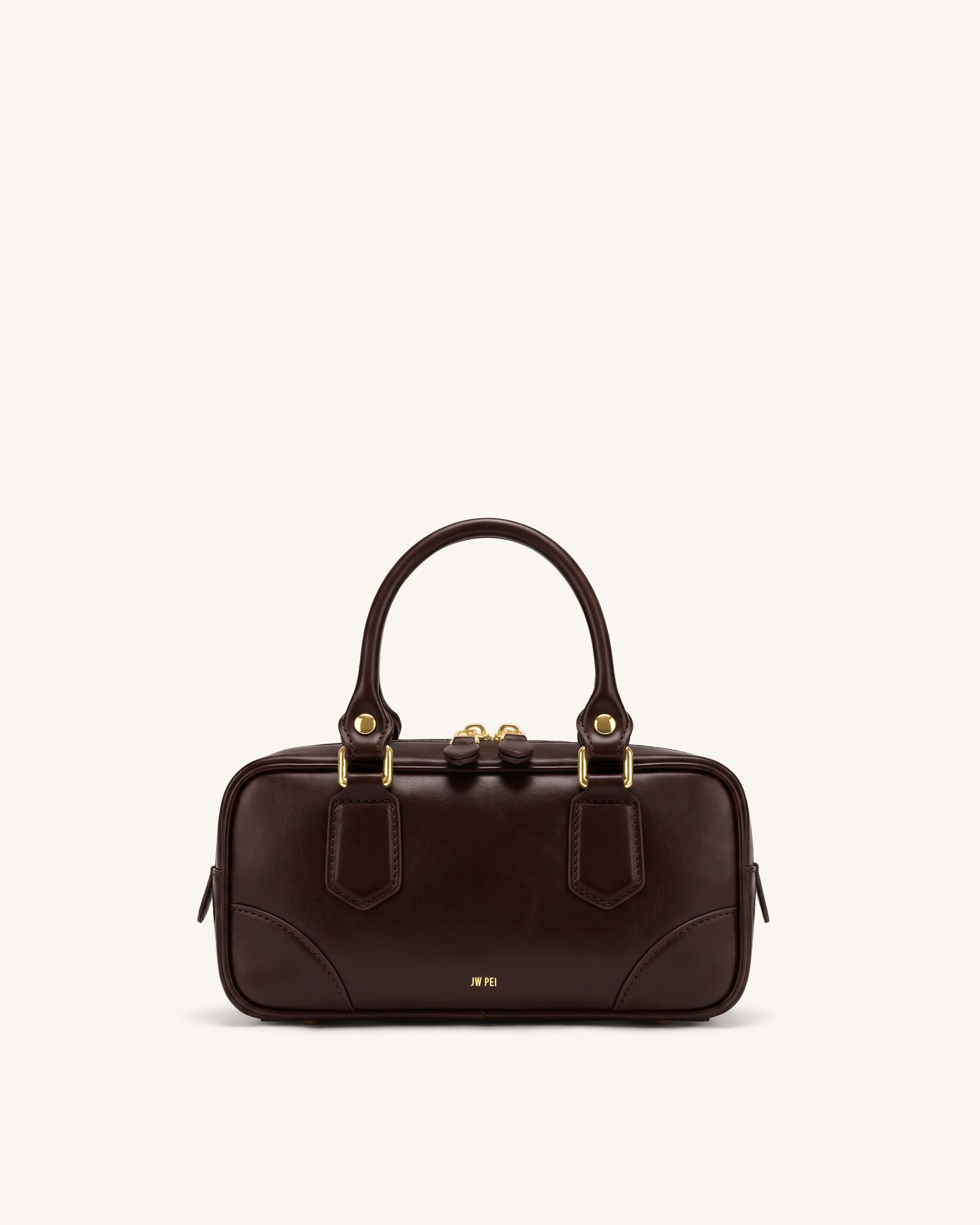 Odette Boston Top Handle Bag - Dark Brown