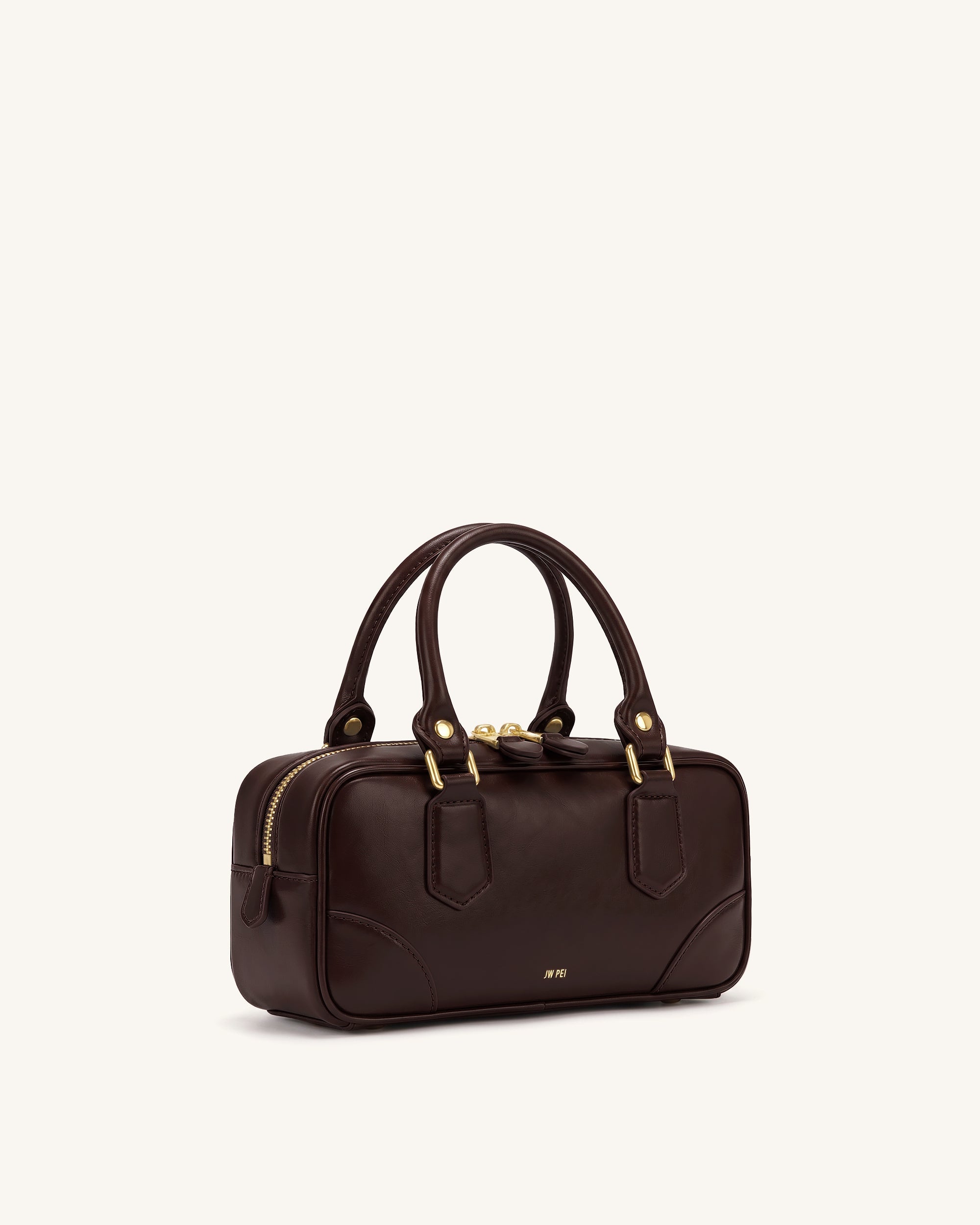 Odette Boston Top Handle Bag - Dark Brown
