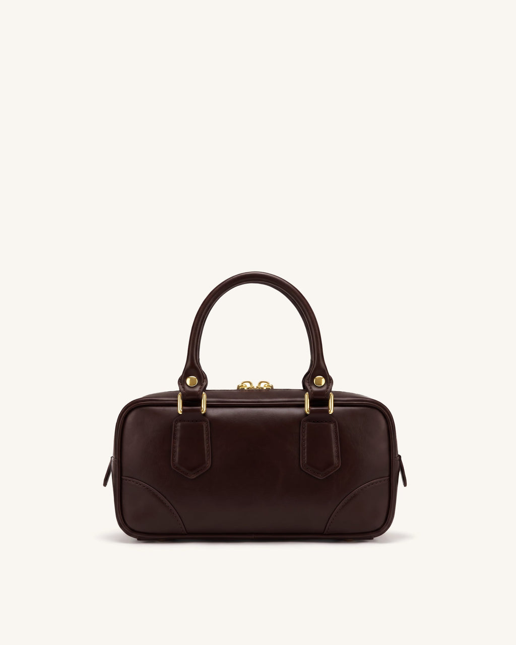 Odette Boston Top Handle Bag - Dark Brown