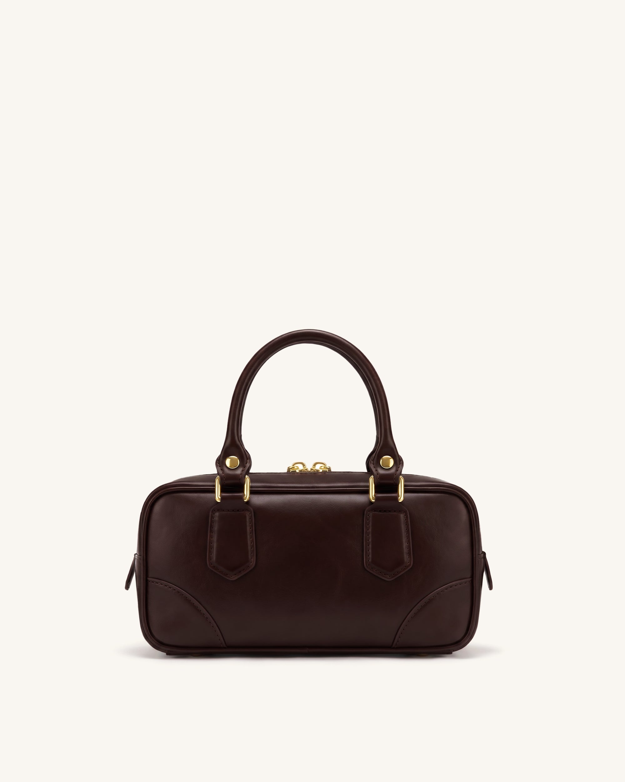 Odette Boston Top Handle Bag - Dark Brown