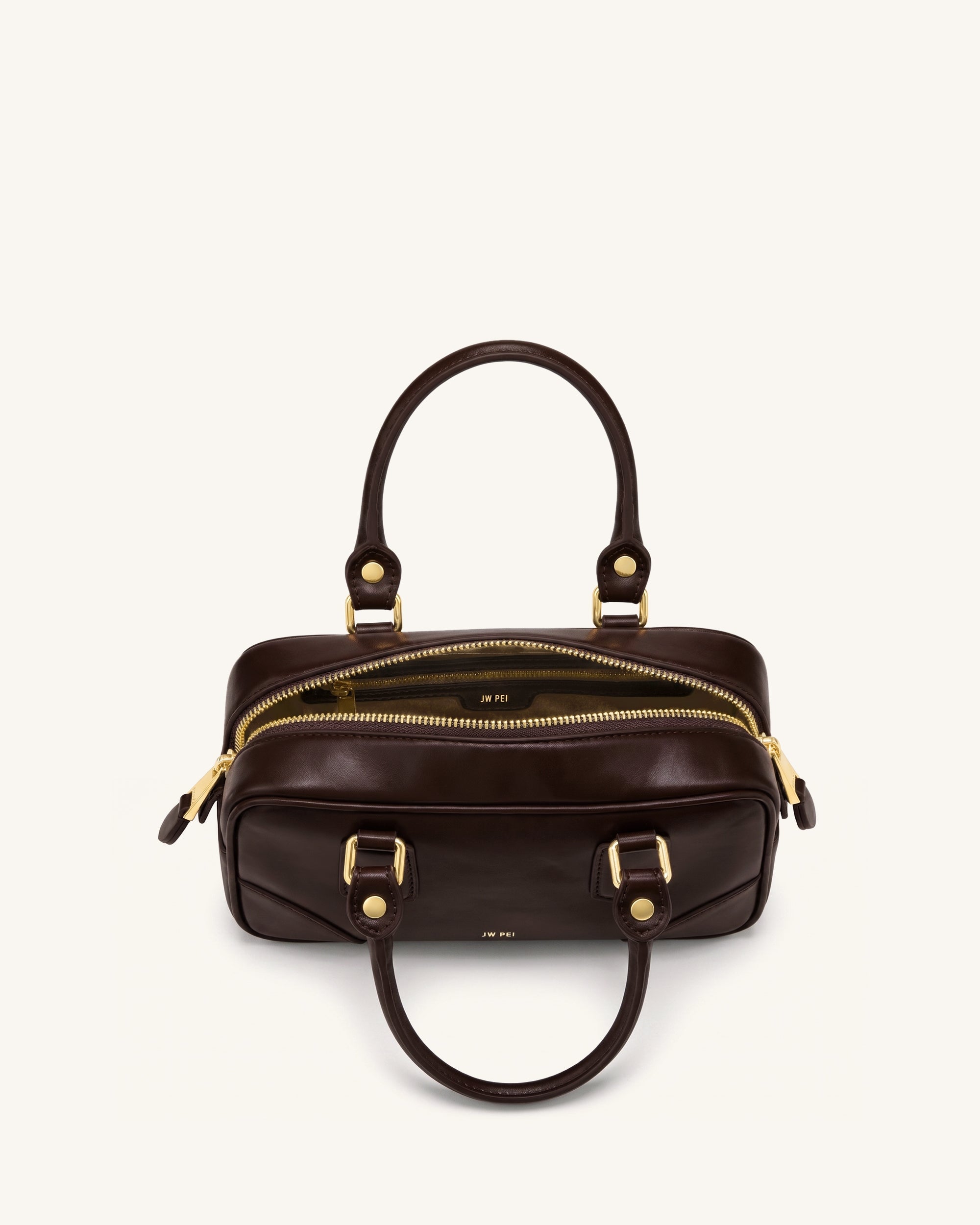 Odette Boston Top Handle Bag - Dark Brown