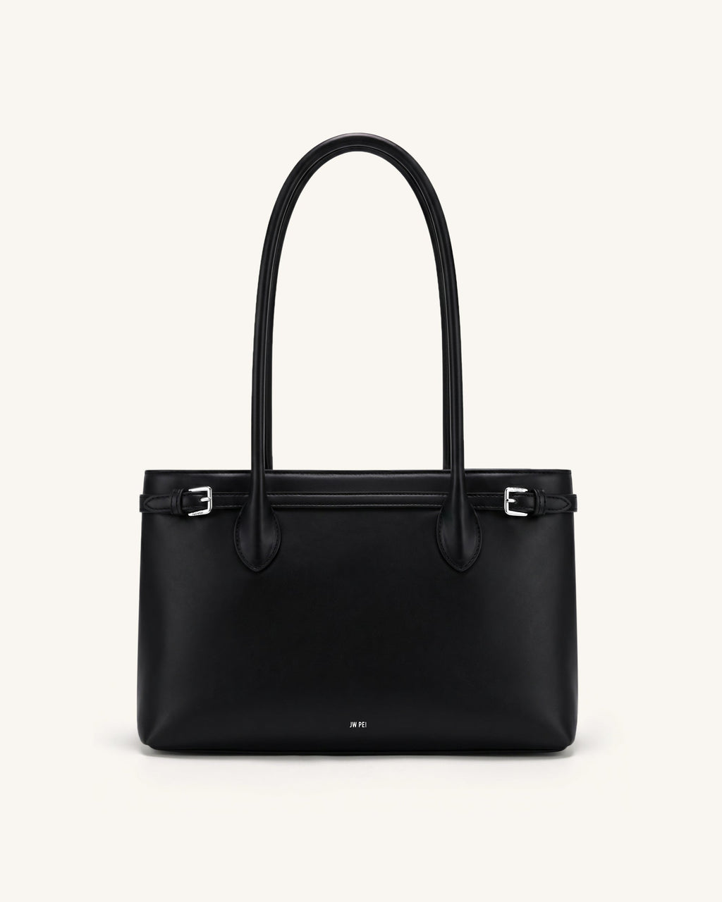 Camille Buckle Strap Tote Bag - Black