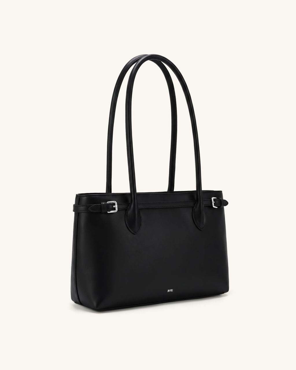 Camille Buckle Strap Tote Bag - Black