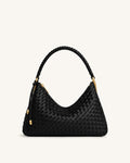 Lorena Woven Shoulder Bag - Black