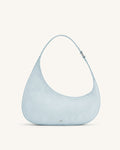 Harlee Faux Suede Shoulder Bag - Misty Blue