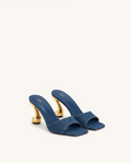 Hannah Denim Mule Heels - Denim Blue