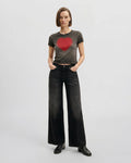 The Shrunken Faded Love T-shirt - Washed Black