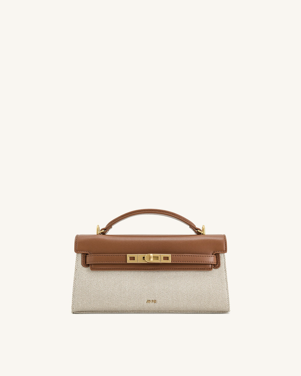 Noor Top Handle Bag - Brown Canvas