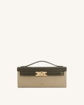 Bria Faux Suede Structured Top Handle Bag - Dark Olive
