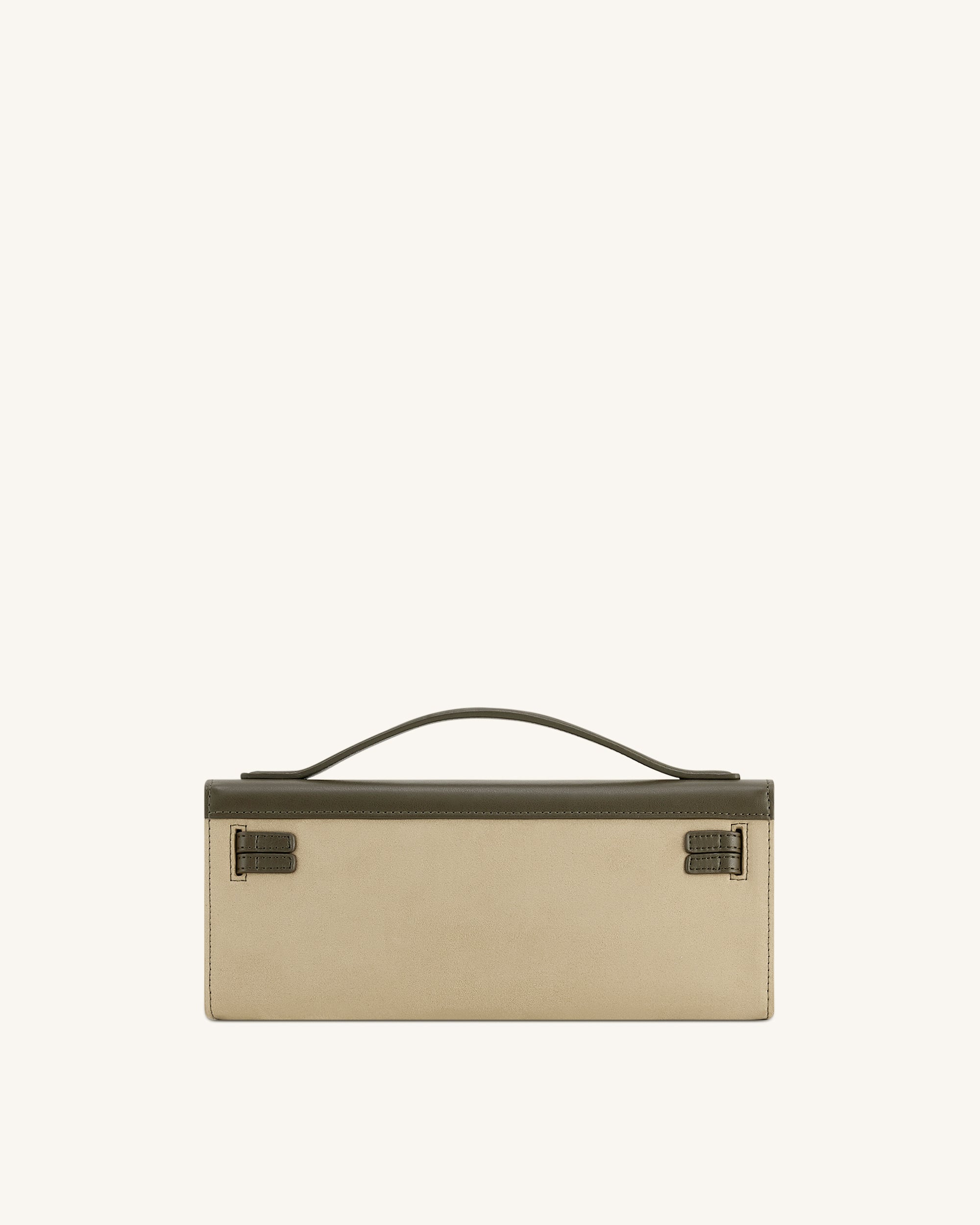 Bria Faux Suede Structured Top Handle Bag - Dark Olive