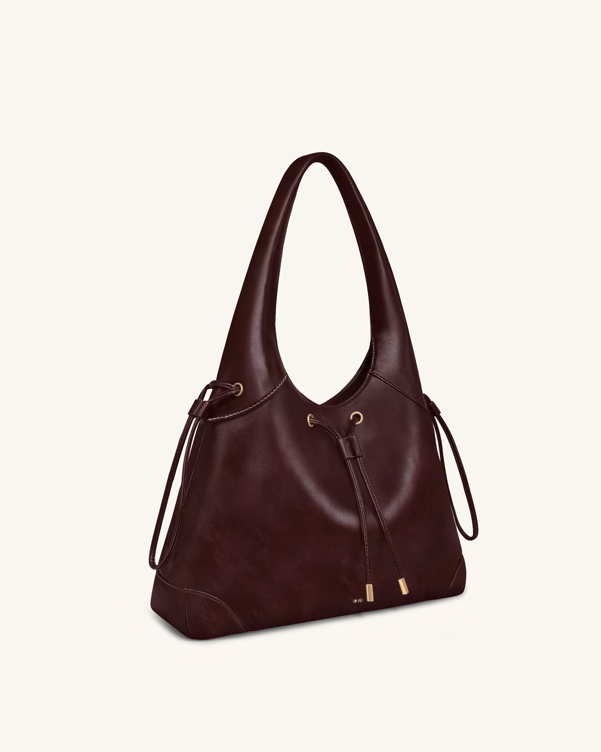 Celandra Drawstring Hobo Bag - Deep Burgundy