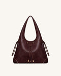 Celandra Drawstring Hobo Bag - Deep Burgundy
