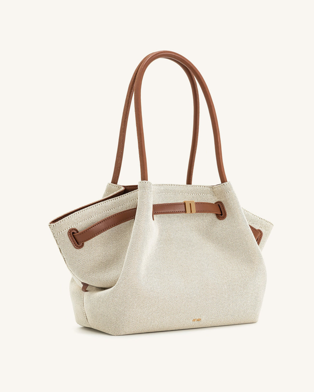Hana Large Tote Bag - Brown Canvas