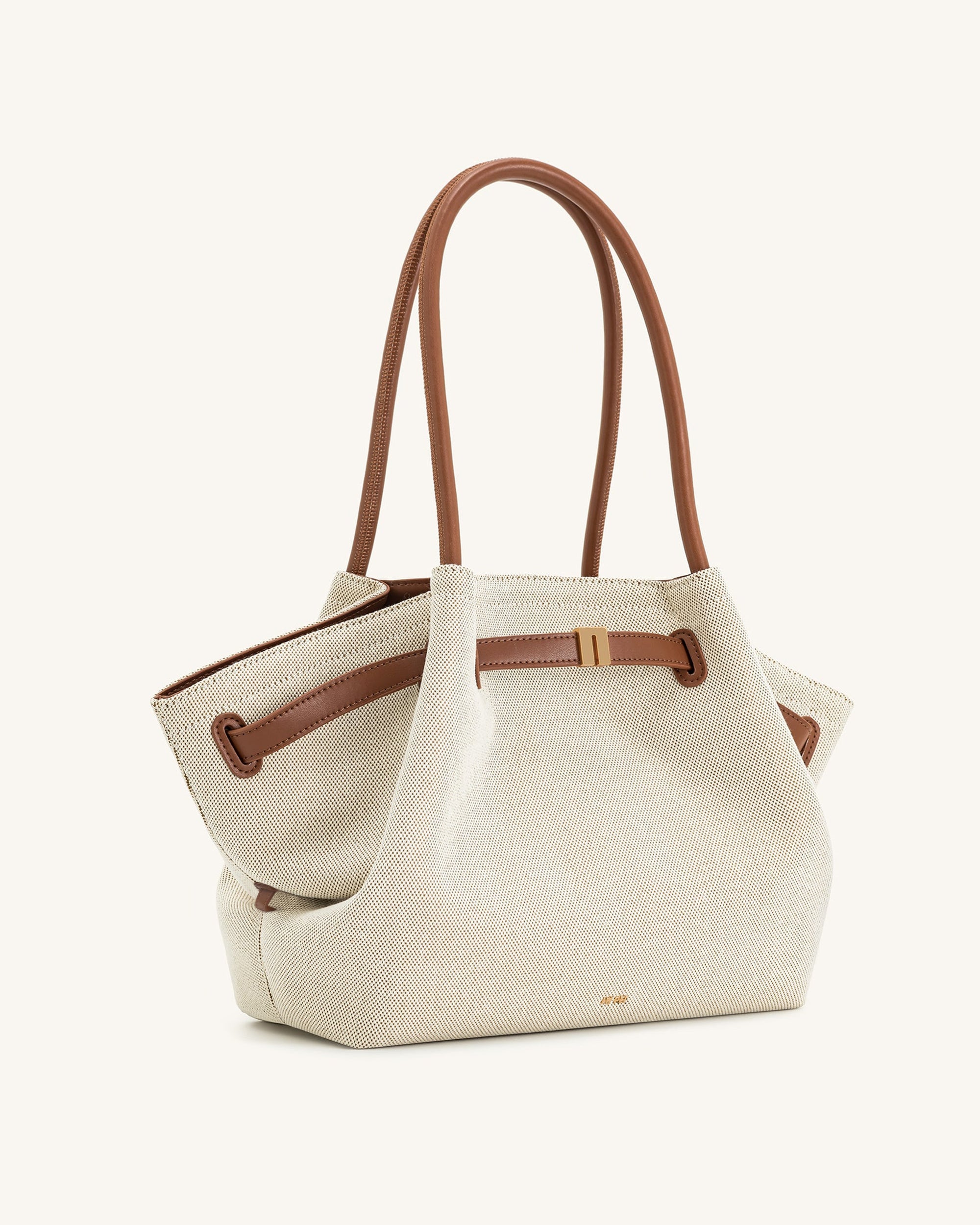 Hana Large Tote Bag - Brown Canvas