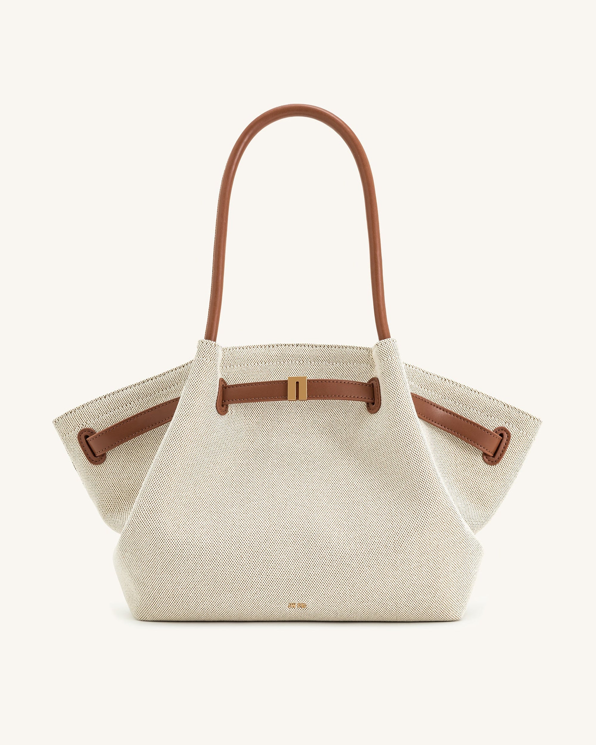 Hana Large Tote Bag - Brown Canvas