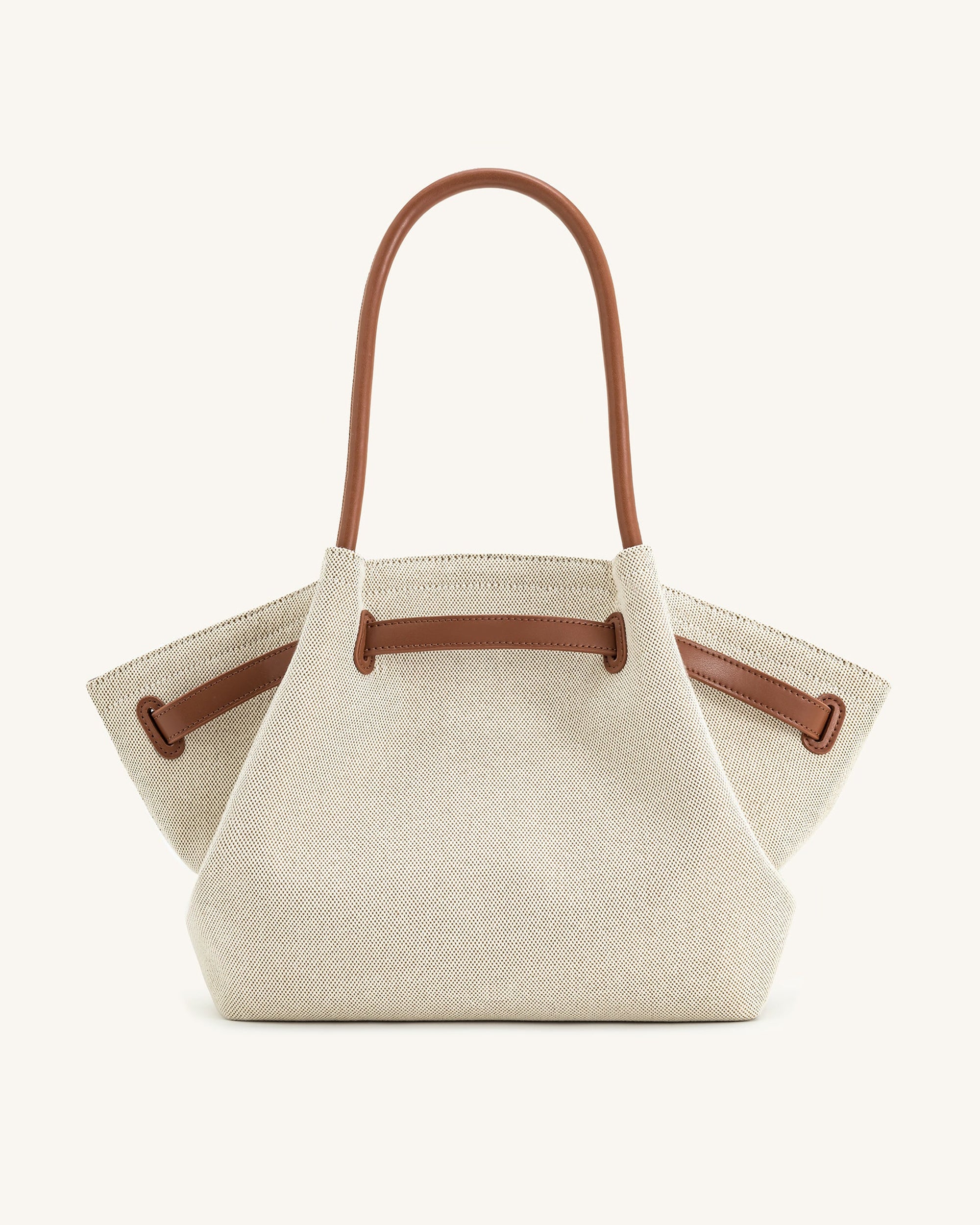 Hana Large Tote Bag - Brown Canvas