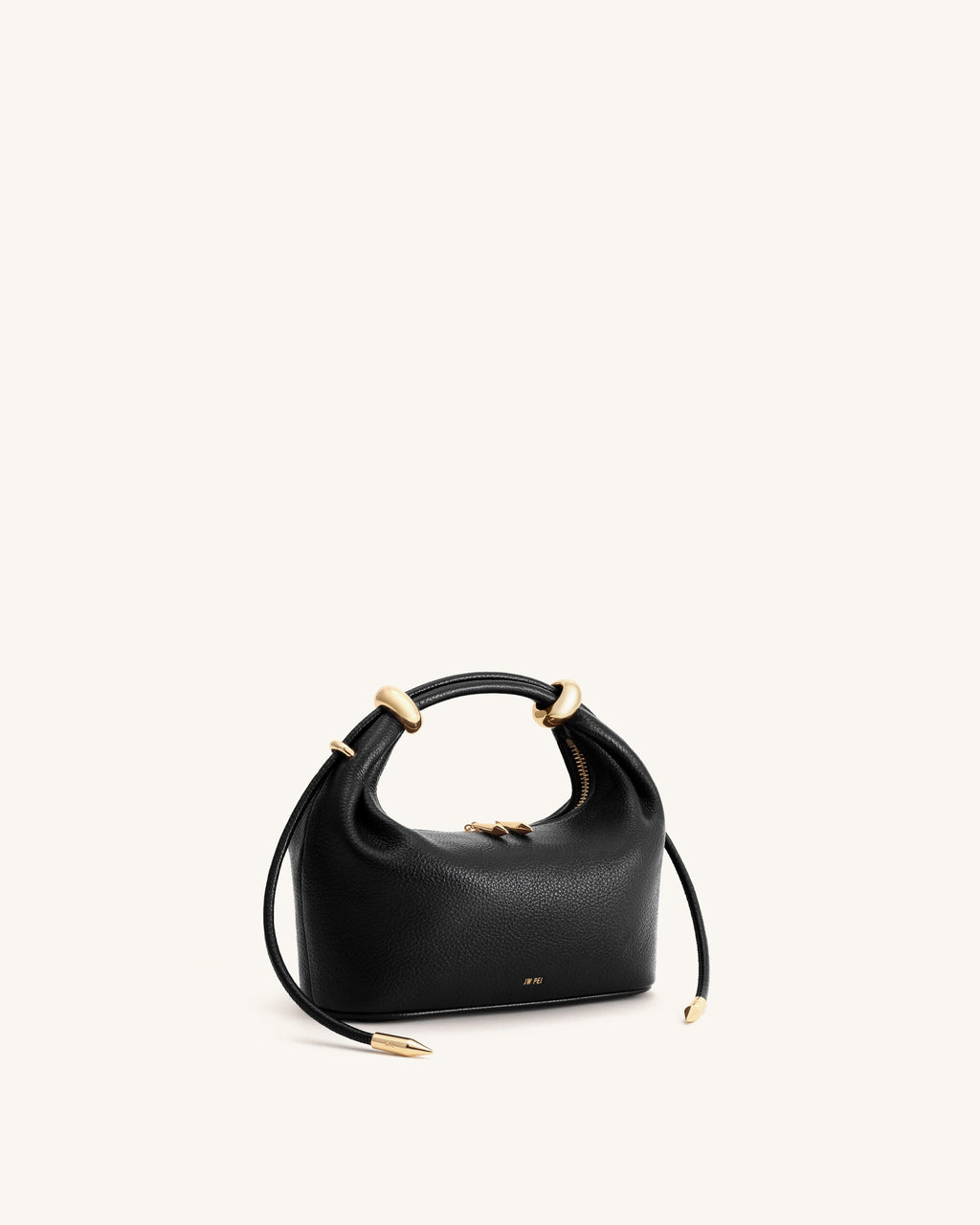 Ellie Metal Ring Embellished Top Handle Bag - Black