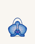 Flora Orchid Shaped Top Handle Bag - Blue
