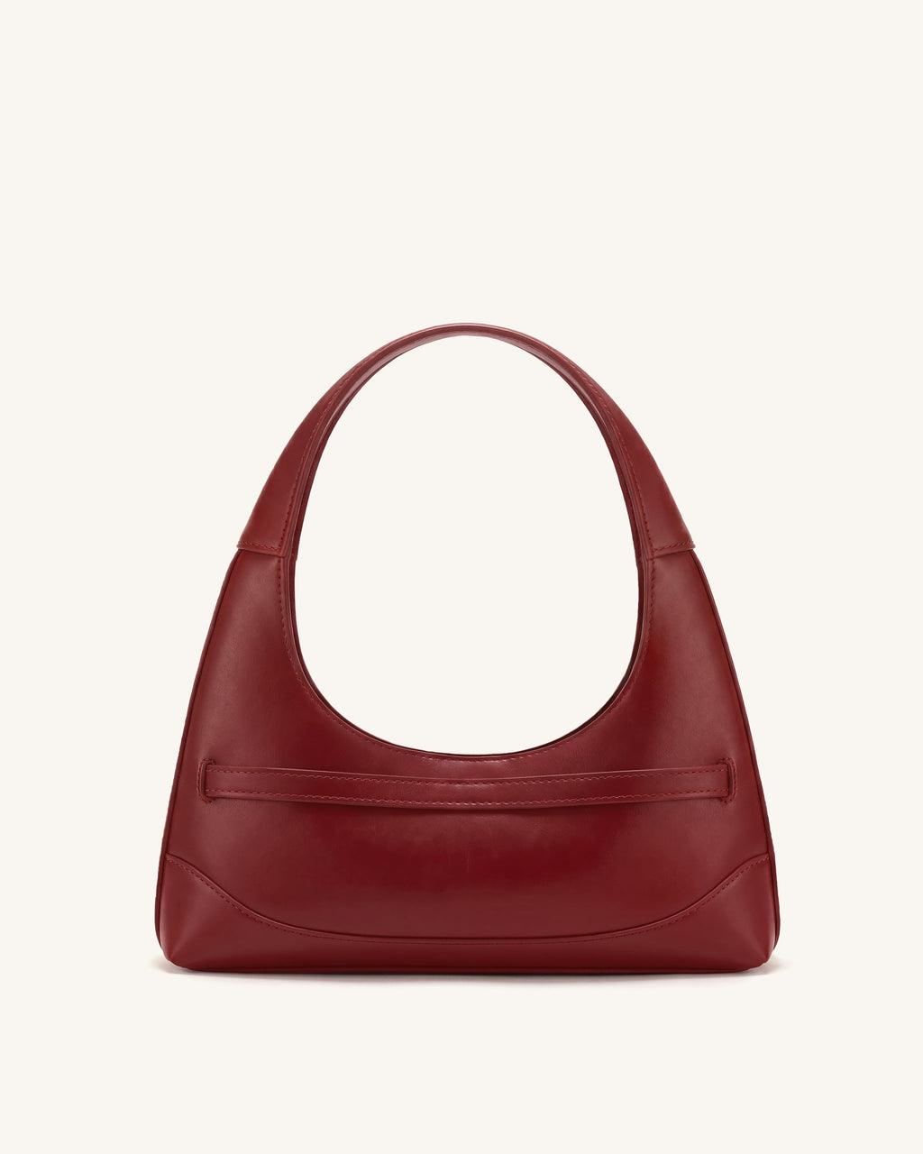 Noelle Belted Shoulder Bag - Deep Burgundy