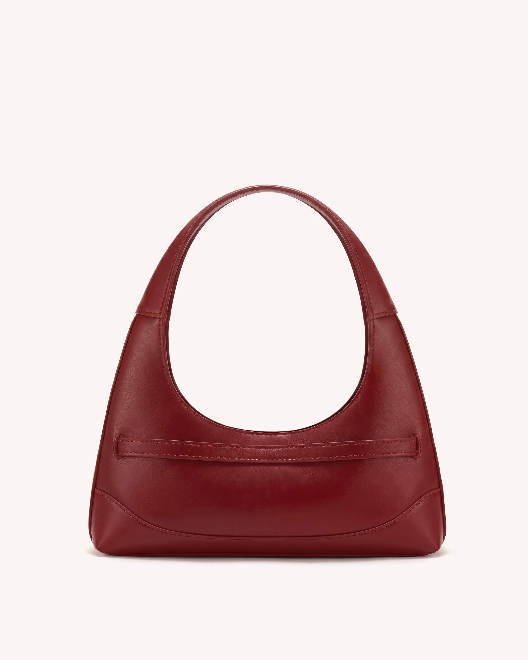 Noelle Belted Shoulder Bag - Deep Burgundy