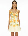 Floral Sling Mini Dress - Marigold