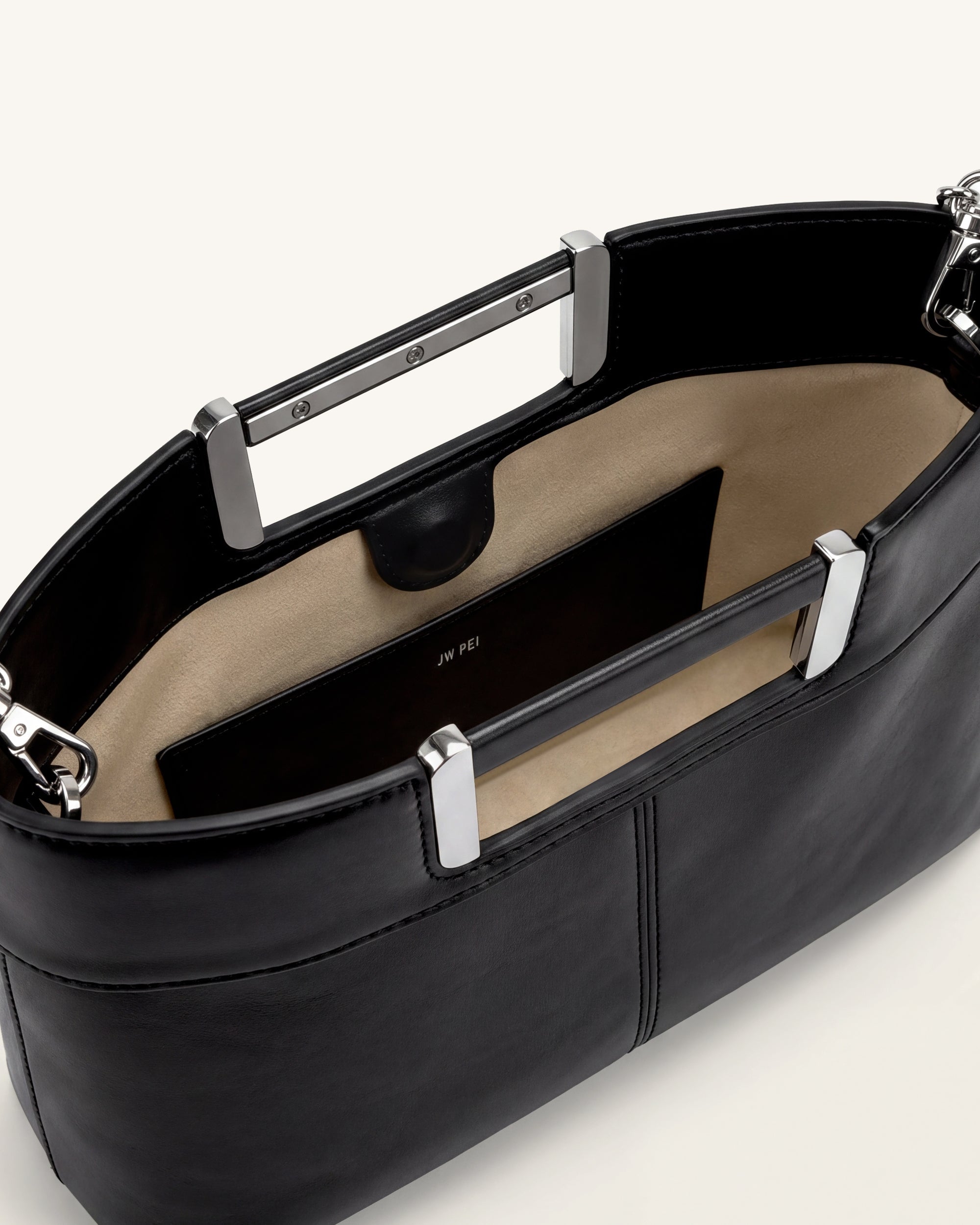 Elodie Chain Handle Top Handle Bag - Black