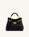 Lucia Classic Top Handle Bag - Jet Black