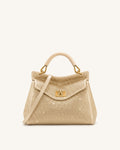Lucia Classic Artificial Crystal Top Handle Bag - Champagne