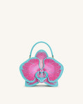 Flora Orchid Shaped Top Handle Bag - Pink Blue